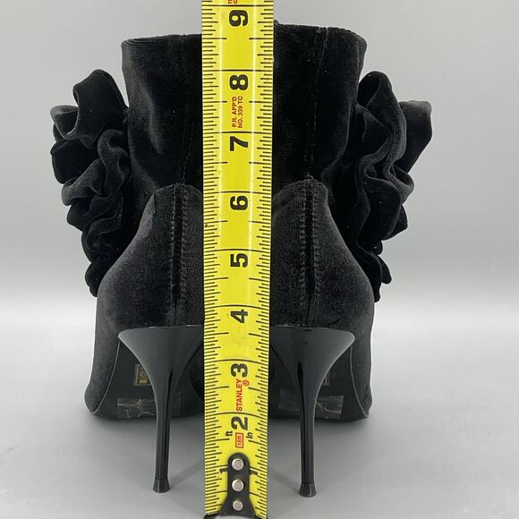 NEW Jeffrey Campbell Women’s Florette Crushed Velvet Boots Black Size 7.5 - Picture 4 of 10